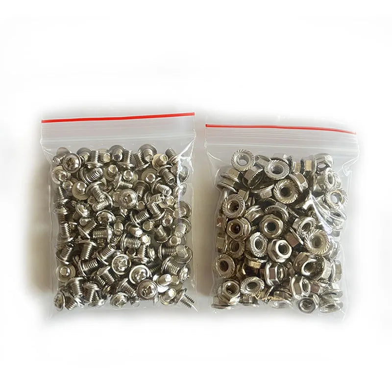 100PCS/Lot  32650 Battery Screw Nuts M4*5 Nickel-plated No-weld Mounting Nut Screws with Pad for DIY LiFePO4 Battery