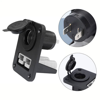 50A 600V Anderson Plug Connector Socket Charger Flush Mount Plate for Camping, Trailers, Caravans