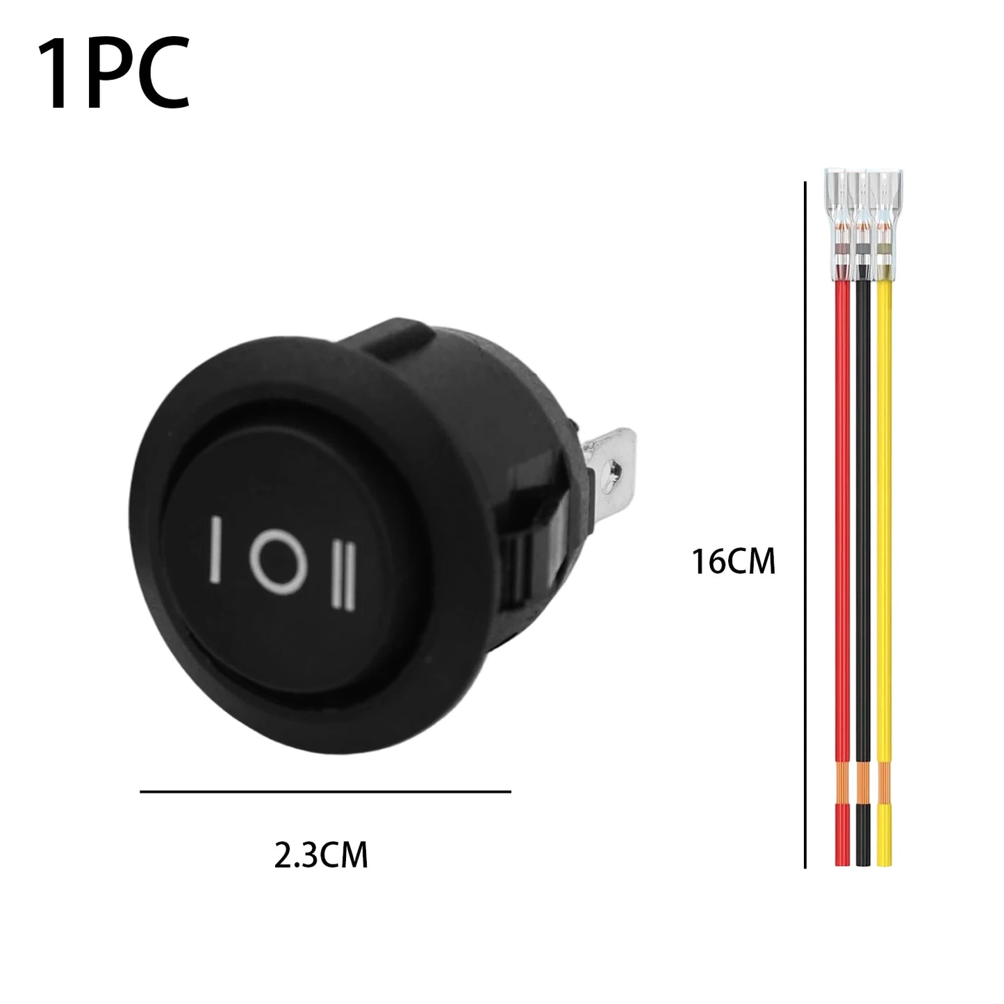 Mini Round Rocker Switch SPDT 3-Pin 12V AC/DC – Car Marine Boat 20mm Panel