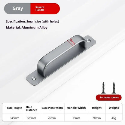 Drill-free Aluminum Handle for Sliding Door Window Drawer Bathroom Push-Pull