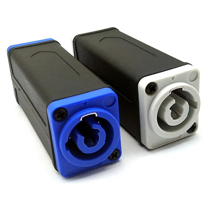 New 1Pc LED PowerCon AC Coupler Adapter Extender Connector Speakon Panel Mount Straight Adapter Blue White