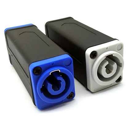 New 1Pc LED PowerCon AC Coupler Adapter Extender Connector Speakon Panel Mount Straight Adapter Blue White