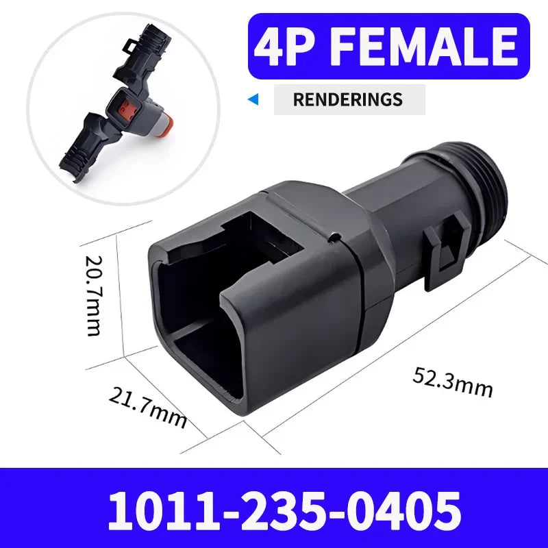 2-12P DT Connector Male Female Tail Clip Set 1011-235-0405 with Corrugated Pipe Harness Protective Sheath
