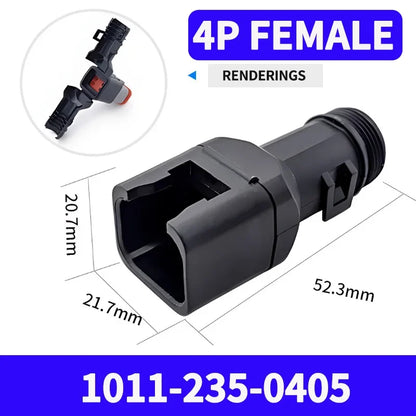 2-12P DT Connector Male Female Tail Clip Set 1011-235-0405 with Corrugated Pipe Harness Protective Sheath