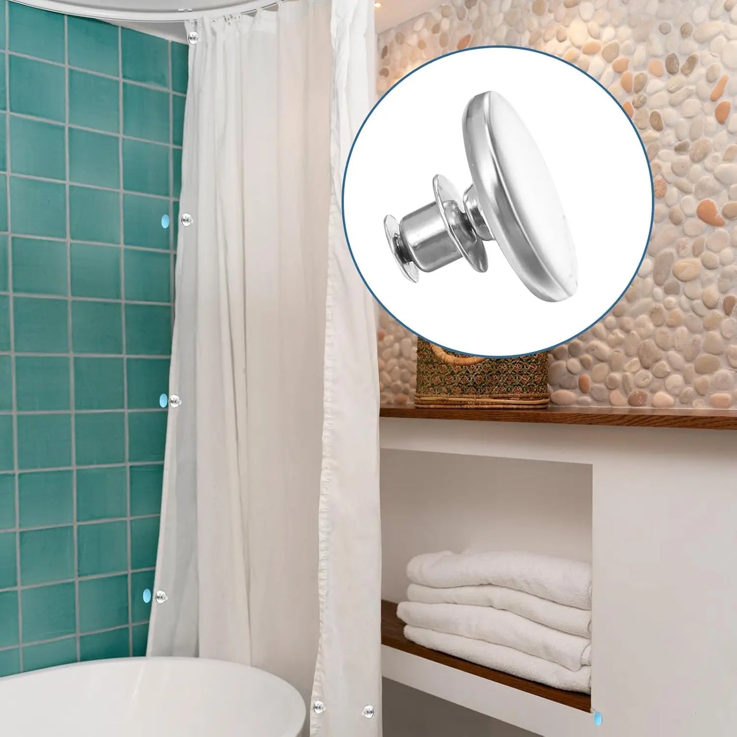 24PCS Detachable Magnetic Curtain Clips Adjustable Light Block Fasteners