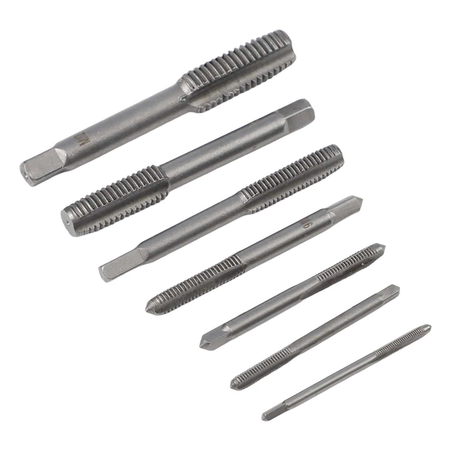 7Pcs For M3 Metric Thread Tap Drill Bits Set with HSS Straight Fluted Screw Taps for Stainless Steel and General Steel