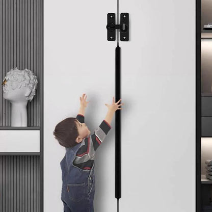 New Punch-free Hasp Latch Door Lock Black Cabinet Locks Kids Safety Lock  Sliding Door Anti-pried Hook Lock Hardware