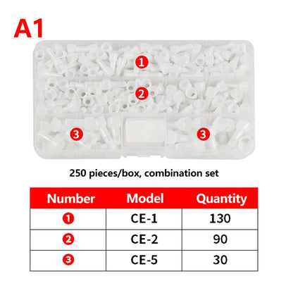 100/250Pcs Nylon Insulated Closed End Crimp Terminals – 22-16 / 16-14 / 12-10 Gauge Wire Crimp Cap Connector Kit