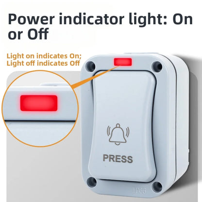 1pcs Outdoor Waterproof Doorbell Control Button Courtyard Mounted Switch (MPM14) 9.00×6.00×5.50 Cm -10~60℃