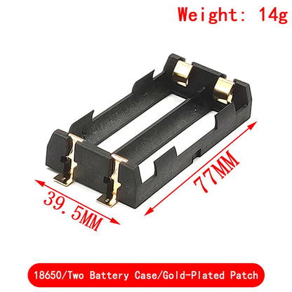 18650 Battery Holder Box Case with Bronze Pins for Single or Series Batteries