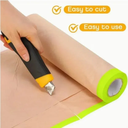 Pre-Taped Masking Film for Automotive Paint Kraft Paper 0.1/0.15/0.2m x 15m