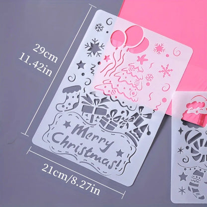A4 5pcs/set  DIY Painting Template Wall Stencil Airbrush Scrapbook Coloring Embossing Album Diary Christmas Drawing Copy Templat