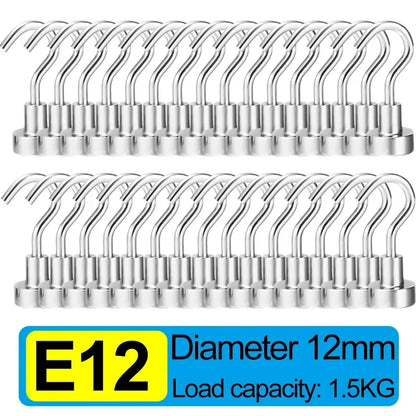 50/1PCS Strong Magnetic Hook Multi-Purpose Storage Hooks Home Kitchen Bar Storage Hooks Key Storage Hooks Home Bathroom Hangers
