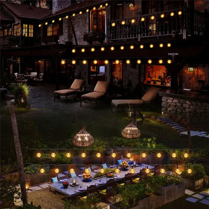 2026 New Solar Crystal Globe LED String Lights IP65 Waterproof Outdoor Fairy Light for Garden Party Christmas Decor