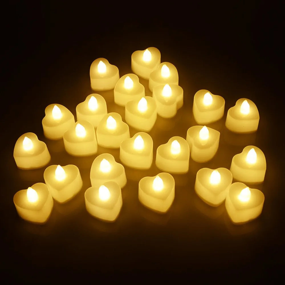 24Pcs/Set Flameless LED Candle Creative wishing Led Tea Light Warm White Flameless Candle Halloween Christmas Decor Candle Light