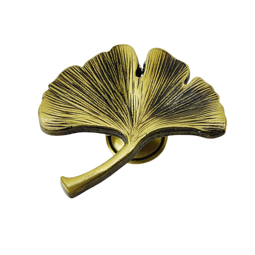 Zinc Alloy Ginkgo Leaf Cabinet Handle for Furniture Doors Providing Resistance and Applicable to For Children Rooms