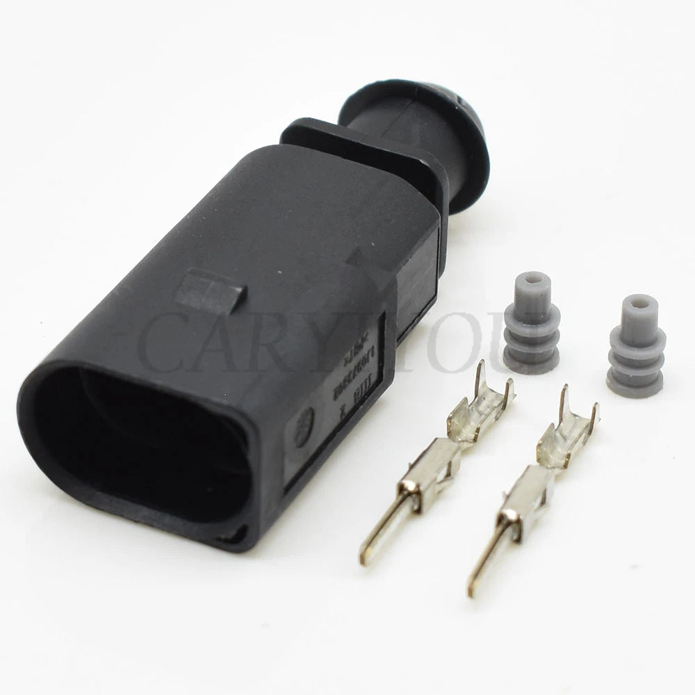 2 Pin Automotive Temperature Sensor Plug Deflation Valve Socket Waterproof Electrical Wire Connector Compatible with 1J0973802 1J0973702