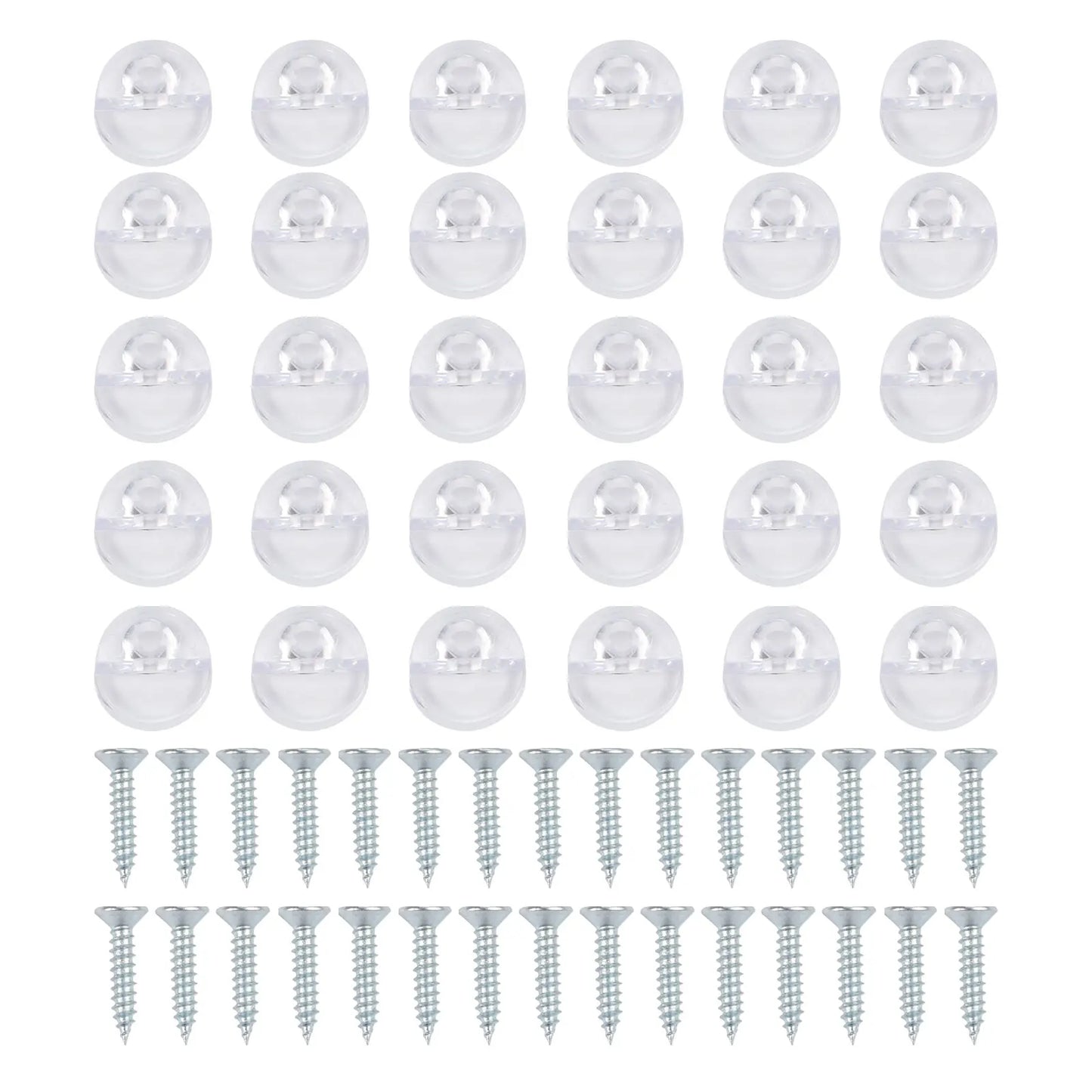 30 Set Plastic Glass Retainer Clips with Screws for Glass Panel Installation Compatible with 4mm Thickness Glass in Cabinets