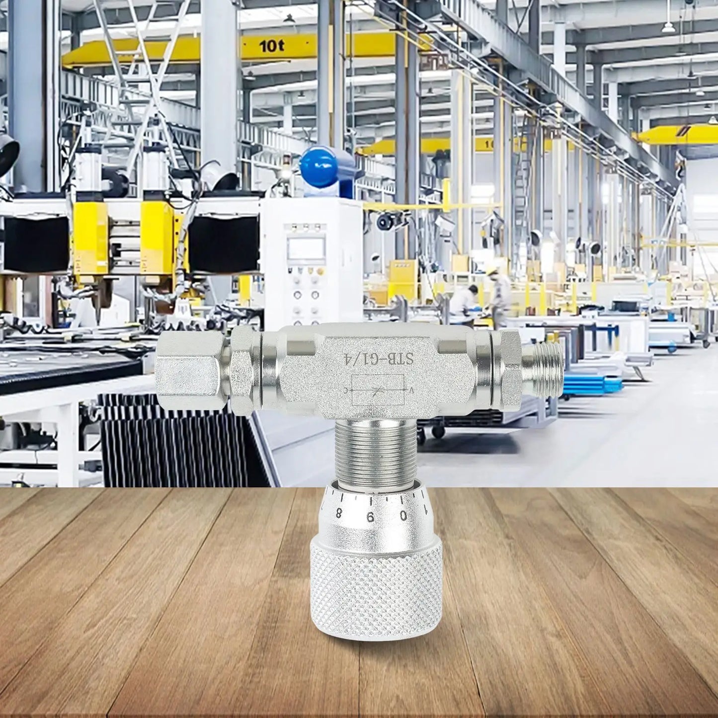 Two Way Throttle Valve with 08L Connector for Hydraulic and Pneumatic Circuits Carbon Steel Construction with NPT Female Thread