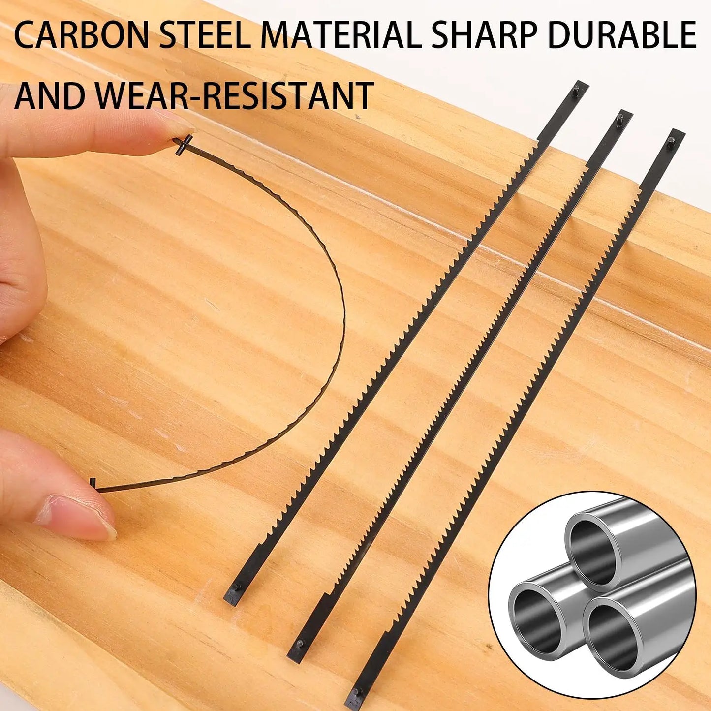 10/14/18/24T Carbon Steel Scroll Saw Blades Precision Fretsaw Sharp Fine Cut Blades for Plastic Metal Wood DIY Crafting Tools