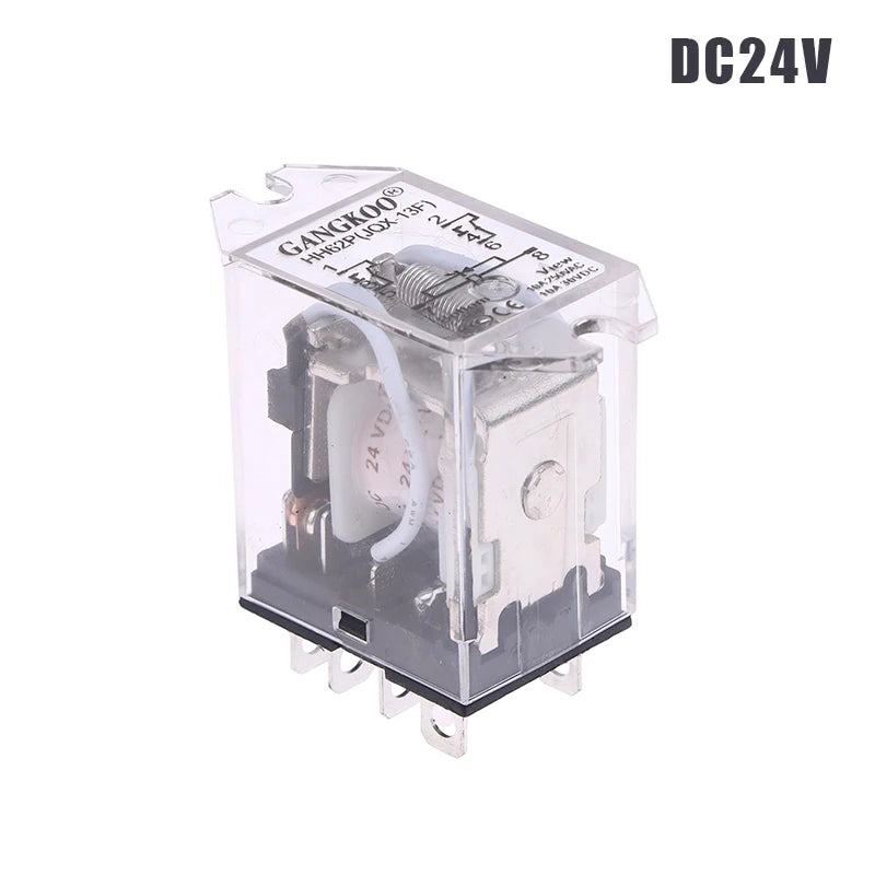 JQX-13F HH62P High Power Relay Coil General DPDT Micro Mini Electromagnetic Relay Switch With Socket Base AC220V DC12V24V