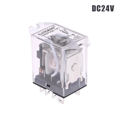 JQX-13F HH62P High Power Relay Coil General DPDT Micro Mini Electromagnetic Relay Switch With Socket Base AC220V DC12V24V