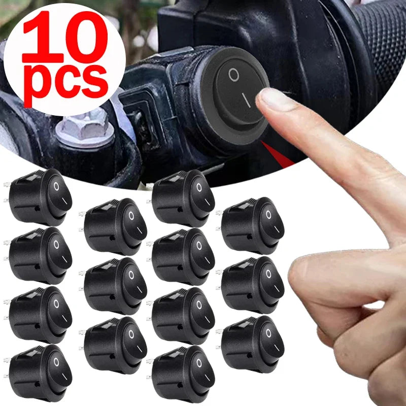 Mini Round Rocker Toggle Switch SPST 2-Pin 12V/24V with Wires – ON/OFF