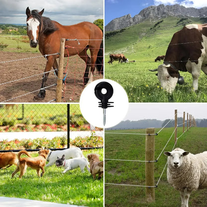 Electric Fence Insulators Self Tapping Wood Post Versatile Temperature Resistant Fence Post Insulator for Garden Farm