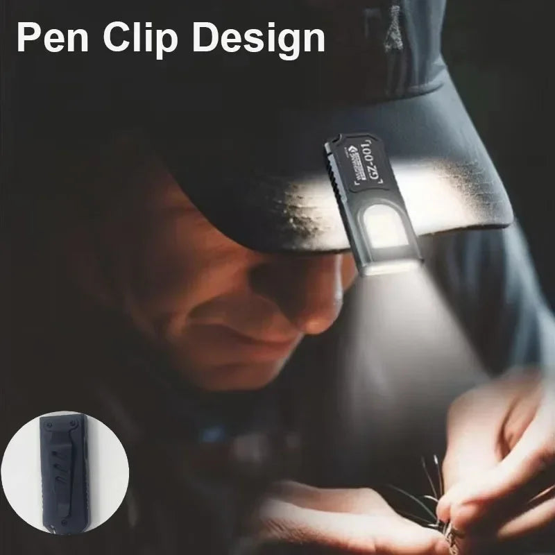 Portable EDC COB LED Flashlight with Magnetic Rechargeable Work Light
