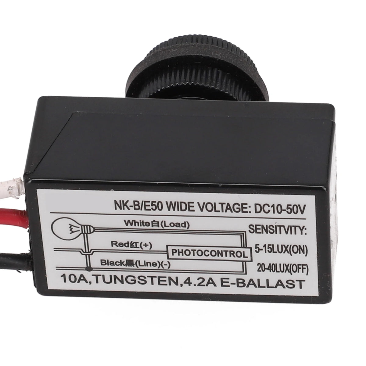 Control Switch Button Sensor 12V-48VDC Energy Saving Photocell Sensor Automatic Light Sensing Button Style Wide Voltage Range