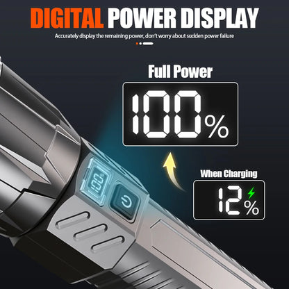 850000000LM Ultra Bright LED Flashlight Long Range Zoomable Torch