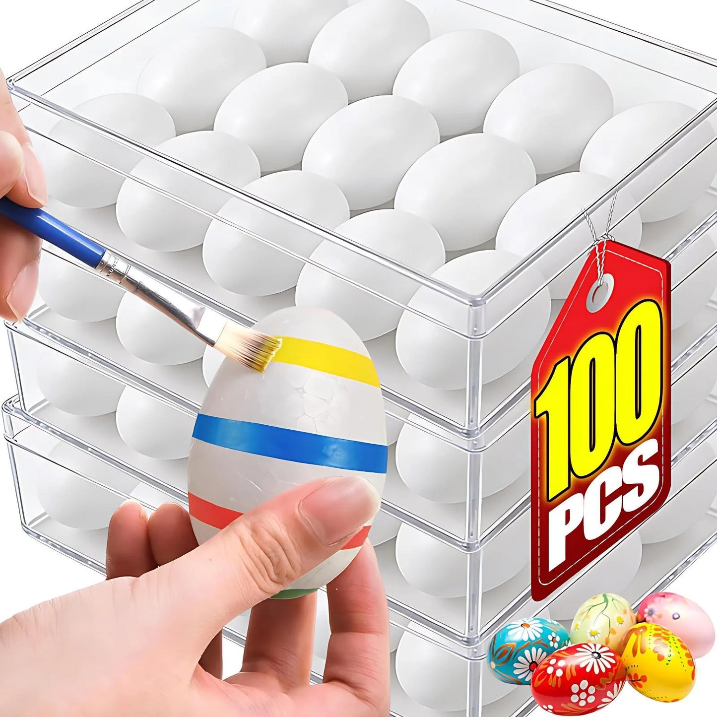 100/10pcs Easter Foam Egg White Styrofoam Fake Eggs for Kids Painting Handmade Spring Easter Party Home Decoration DIY Wreath Craft