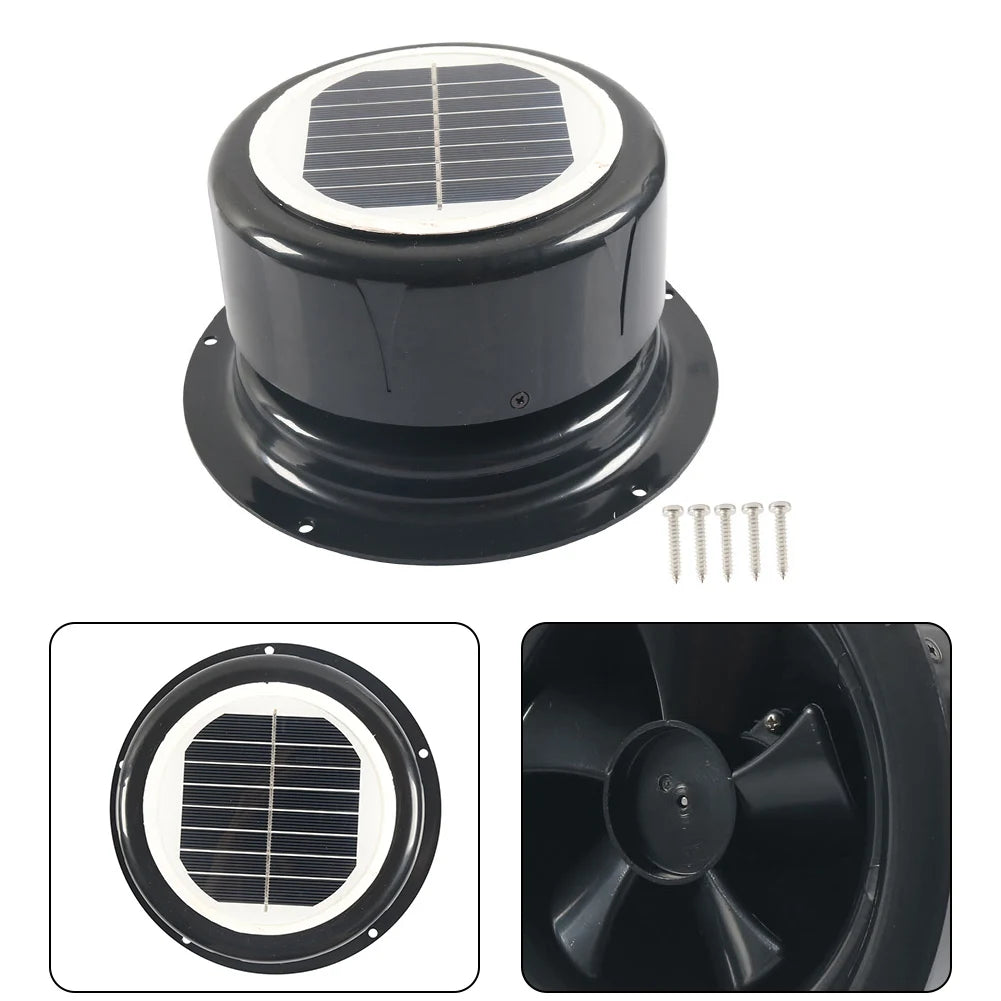 For RVs For Camping Energy Efficient Ventilation Fan Traveling 17.8*17.8*9.2CM Solar Silent Motor Solar Powered