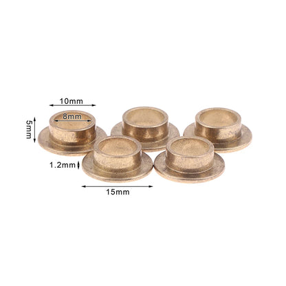 8mm Powder Metallurgy Oil Bearing Copper Sleeve Flange Bushing 5pcs