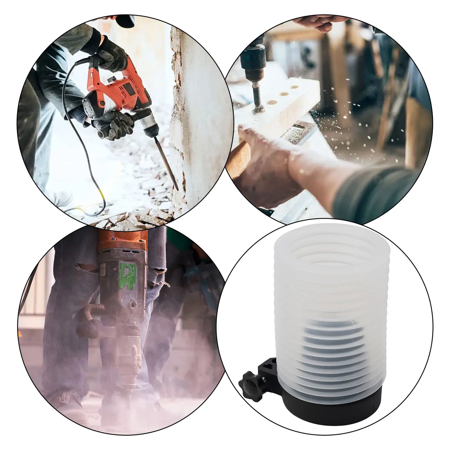Rubber Drill Dust Collector Electric Hammer Ash Bowl Collecting Device Dust Cover For Cordless SDS Rotary Hammers 3.74x3.35x5.91