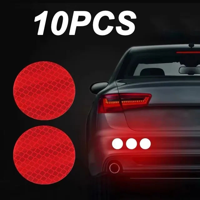 Car Bumper Reflective Safety Strip Stickers – Warning Reflector Tape Decals for Auto Exterior (10pcs/Set)