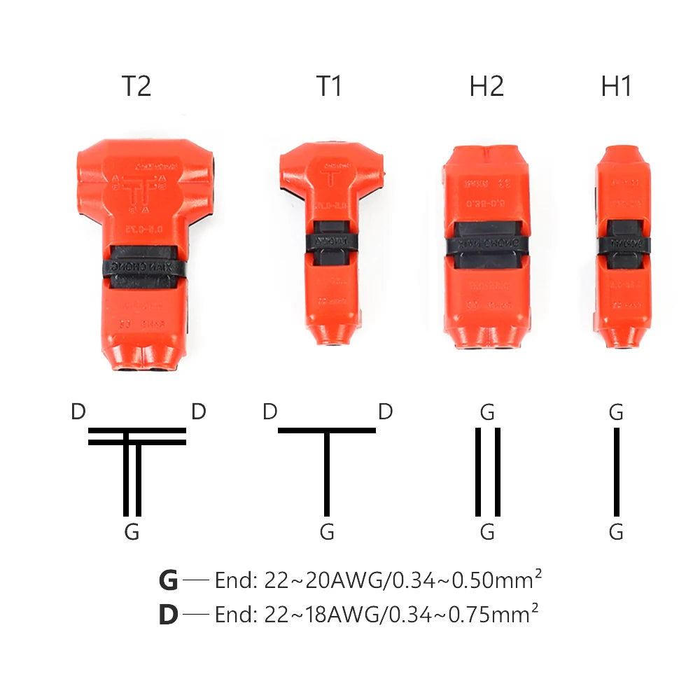 T Tap Wire Connector Low Voltage 2 Pin Splicing Connector
