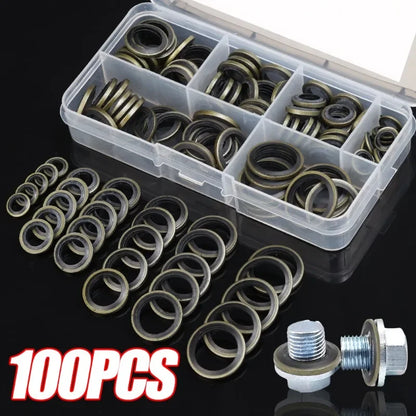M6–M16 Sump Plug Gasket — Combined Sealing Washer Bonded Seal Oil Resistant O-Ring Combination Gasket for Car