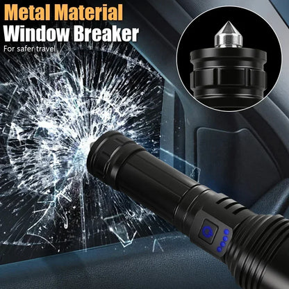 Super Bright LED Flashlight USB Rechargeable Zoom Tactical Torch