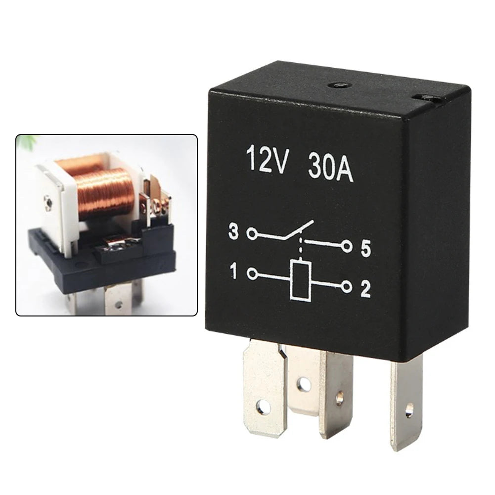 5pcs 12V30A 4-pin Automotive Relays Waterproof Suitable For All Kinds Of Cars Electrical Equipment & Supplies Parts