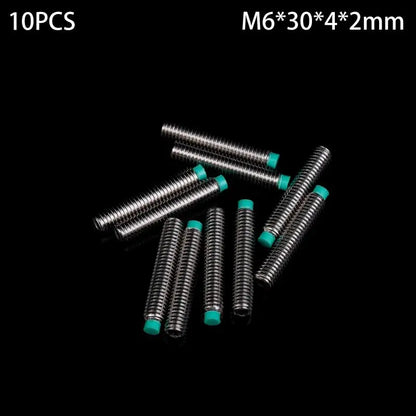 POM Head Stainless Steel M6 Buffer Screw 10PCS | Nylon Tip Wire Setting Machine Rice Screw