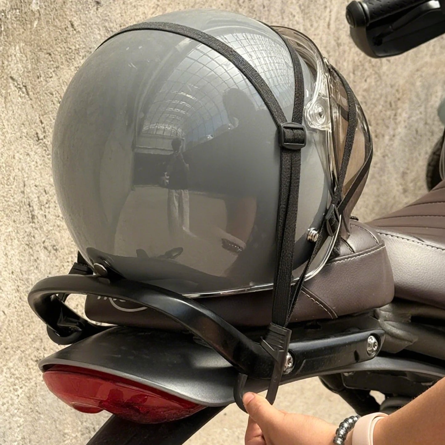 Motorcycle Back Seat Helmet Strips Elastic Rope Motorcycle Helmet Fixed Strap Adjustment Fix Rope Goods Strap Luggage Net 90cm