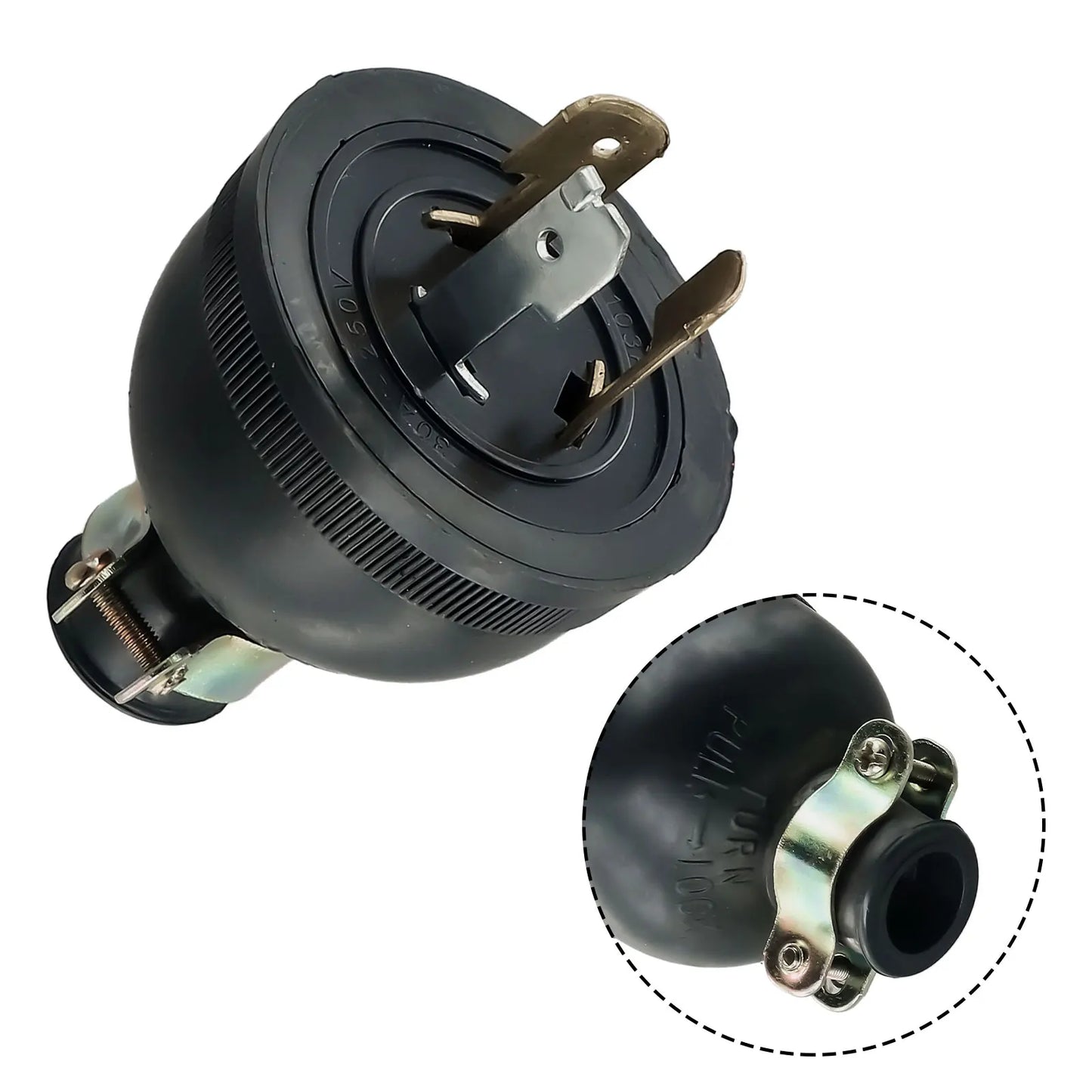 2KW Generator Anti-Loose Plug, 168F/170F GX160 Three-Pole America Plug, AC 250V 30A Generator Parts