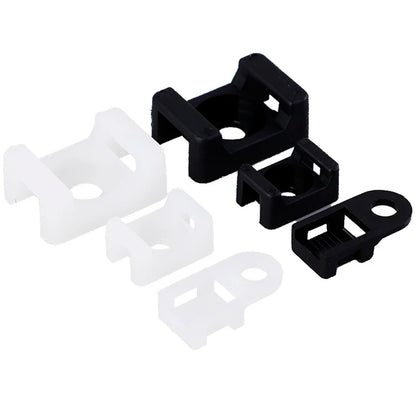 100Pcs/set Plastic Wire Cable Zip Tie Screw Fixing Mount Base Holder