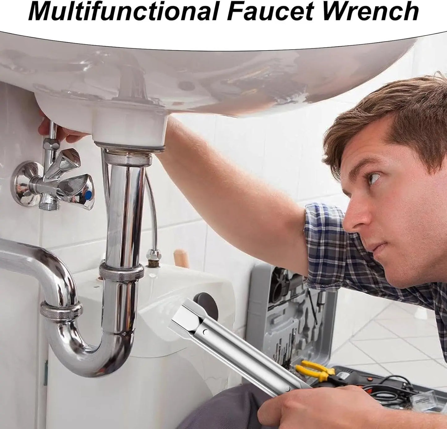 24-40MM Anti-Corrosive Bath Faucet Wrench Anti-slip Kitchen Repair Flume Hexagonal Wrench Multifunction Repair Plumbing Tools