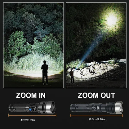 100000LM High Power LED Flashlight Rechargeable Tactical Torch