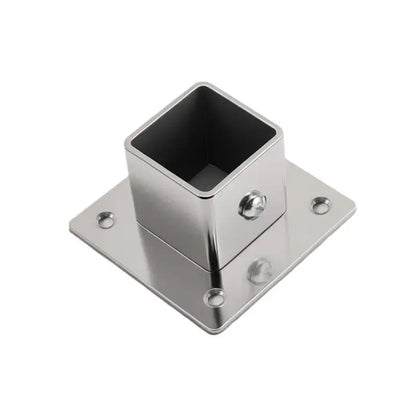 Flange Base Stainless Steel Square Tube Connector 25/30/35mm Corner Joint