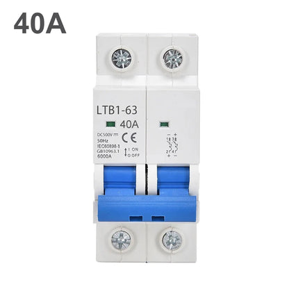 For Solar Photovoltaic Compatible DC 1000V Circuit Breaker Available in 6A to 63A Rated Currents for Overload Protection
