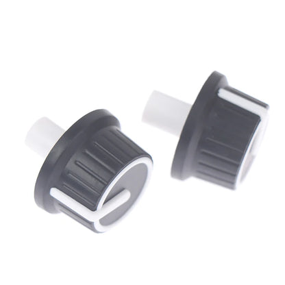 2 Piece 25*25.5MM black and white rubber half shaft knob potentiometer rotary encoder volume switch knob