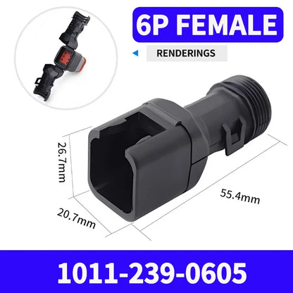 2-12P DT Connector Male Female Tail Clip Set 1011-235-0405 with Corrugated Pipe Harness Protective Sheath